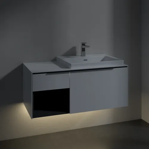 VILLEROY BOCH Subway 3.0 Vanity unit, s osvětlením, 2 výsuvy, 1001 x 423 x 516 mm, čistě bílá / čistě bílá #C571L1VF, obrázek 5