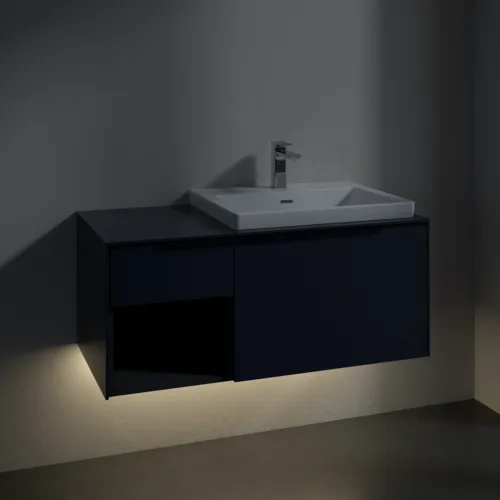 VILLEROY BOCH Subway 3.0 Vanity unit, s osvětlením, 2 výsuvy, 1001 x 423 x 516 mm, Marine Blue / Marine Blue #C571L1VQ, obrázek 5