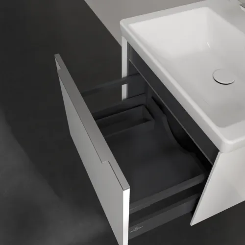 VILLEROY BOCH Subway 3.0 Vanity unit, s osvětlením, 1 zásuvka, 572 x 429 x 478 mm, Brilliant White #C577L0VE, obrázek 7