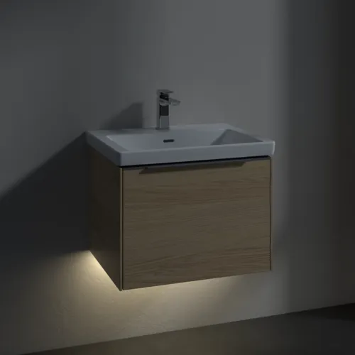 VILLEROY BOCH Subway 3.0 Vanity unit, s osvětlením, 1 zásuvka, 572 x 429 x 478 mm, dub severský #C577L0VJ, obrázek 5