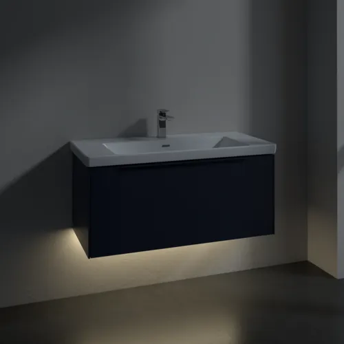VILLEROY BOCH Subway 3.0 Vanity unit, s osvětlením, 1 zásuvka, 973 x 429 x 478 mm, Marine Blue #C569L2VQ, obrázek 5