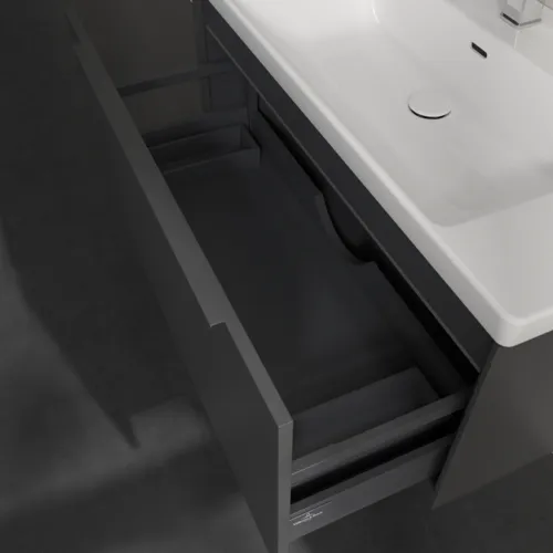 VILLEROY BOCH Subway 3.0 Vanity unit, s osvětlením, 1 zásuvka, 973 x 429 x 478 mm, grafitová barva #C569L2VR, obrázek 7