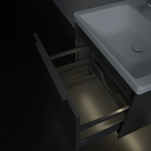 VILLEROY BOCH Subway 3.0 toaletní skříňka, s osvětlením, 1 zásuvka, 572 x 429 x 478 mm, grafitová barva #C577L0VR, obrázek 8