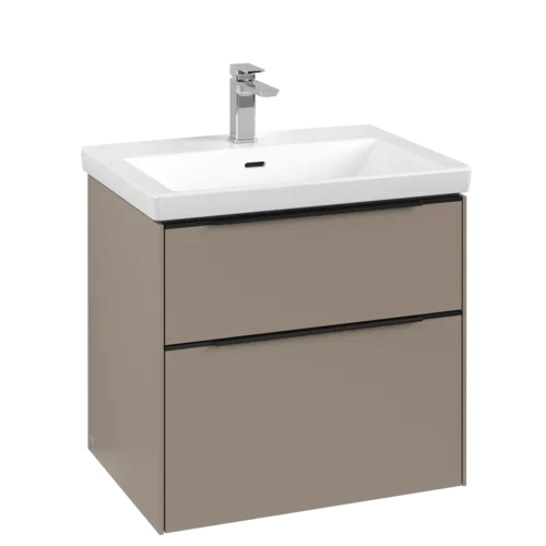 VILLEROY BOCH Subway 3.0 Vanity unit, s osvětlením, 2 výsuvy, 622 x 576 x 478 mm, taupe #C576L1VM