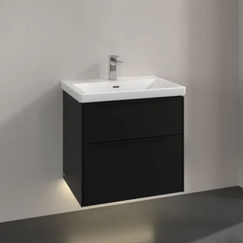 VILLEROY BOCH Subway 3.0 Vanity unit, s osvětlením, 2 výsuvy, 622 x 576 x 478 mm, Volcano Black #C576L1VL, obrázek 2
