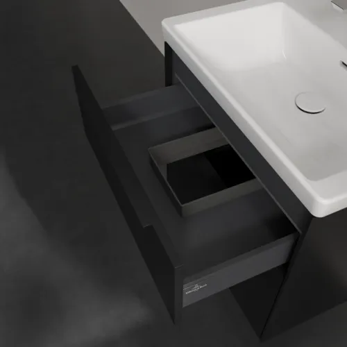 VILLEROY BOCH Subway 3.0 Vanity unit, s osvětlením, 2 výsuvy, 622 x 576 x 478 mm, Volcano Black #C576L1VL, obrázek 8