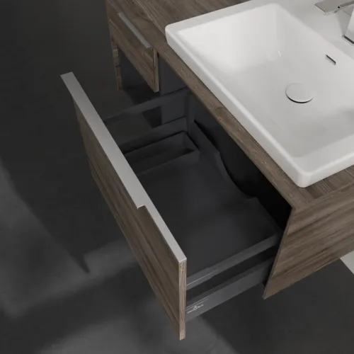 VILLEROY BOCH Subway 3.0 Vanity unit, s osvětlením, 2 výsuvy, 1001 x 423 x 516 mm, Stone Oak / Stone Oak #C571L0RK, obrázek 7