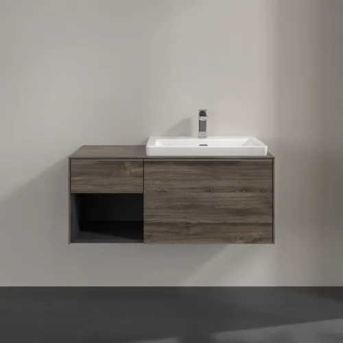 VILLEROY BOCH Subway 3.0 Vanity unit, s osvětlením, 2 výsuvy, 1001 x 423 x 516 mm, Stone Oak / Stone Oak #C571L0RK, obrázek 3