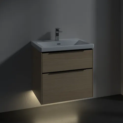 VILLEROY BOCH Subway 3.0 Vanity unit, s osvětlením, 2 výsuvy, 622 x 576 x 478 mm, dub severský #C576L1VJ, obrázek 5