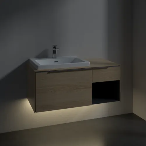VILLEROY BOCH Subway 3.0 Vanity unit, s osvětlením, 2 výsuvy, 1001 x 423 x 516 mm, Severský dub / Severský dub #C572L0VJ, obrázek 5