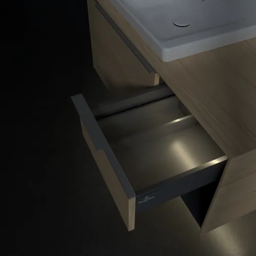 VILLEROY BOCH Subway 3.0 Vanity unit, s osvětlením, 2 výsuvy, 1001 x 423 x 516 mm, Severský dub / Severský dub #C572L0VJ, obrázek 9