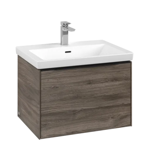VILLEROY BOCH Subway 3.0 Vanity unit, s osvětlením, 1 zásuvka, 622 x 429 x 478 mm, Stone Oak #C575L1RK