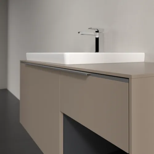 VILLEROY BOCH Subway 3.0 Vanity unit, s osvětlením, 2 výsuvy, 1001 x 423 x 516 mm, taupe / taupe #C572L0VM, obrázek 6