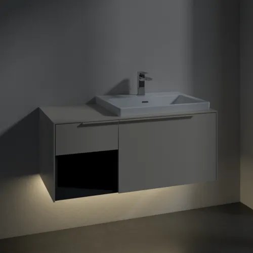 VILLEROY BOCH Subway 3.0 Vanity unit, s osvětlením, 2 výsuvy, 1001 x 423 x 516 mm, Cashmere Grey / Cashmere Grey #C571L2VN, obrázek 5