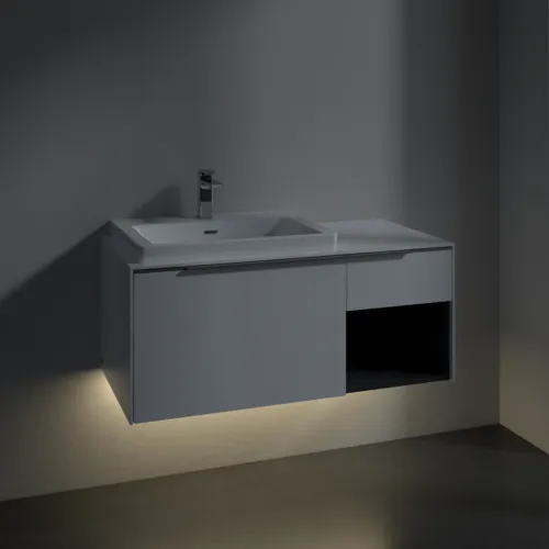 VILLEROY BOCH Subway 3.0 Vanity unit, s osvětlením, 2 výsuvy, 1001 x 423 x 516 mm, Brilliant White / Brilliant White #C572L0VE, obrázek 5