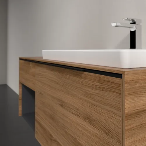 VILLEROY BOCH Subway 3.0 Vanity unit, s osvětlením, 2 výsuvy, 1001 x 423 x 516 mm, dub Kansas / dub Kansas #C571L1RH, obrázek 6