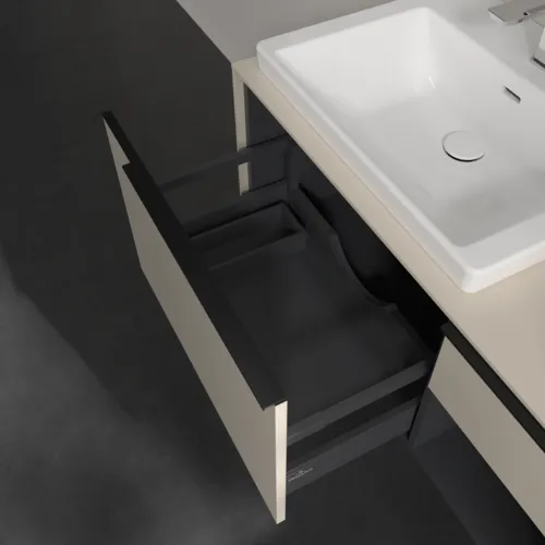 VILLEROY BOCH Subway 3.0 Vanity unit, s osvětlením, 2 výsuvy, 1001 x 423 x 516 mm, Cashmere Grey / Cashmere Grey #C572L1VN, obrázek 7