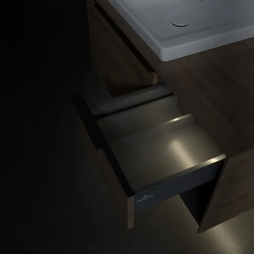 VILLEROY BOCH Subway 3.0 Vanity unit, s osvětlením, 2 výsuvy, 1001 x 423 x 516 mm, Arizona Oak / Arizona Oak #C572L1VH, obrázek 9