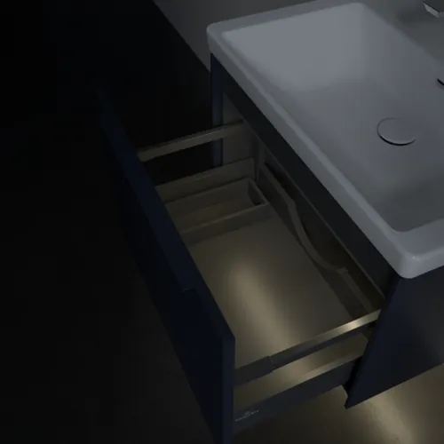 VILLEROY BOCH Subway 3.0 Vanity unit, s osvětlením, 1 zásuvka, 622 x 429 x 478 mm, Marine Blue #C575L2VQ, obrázek 9