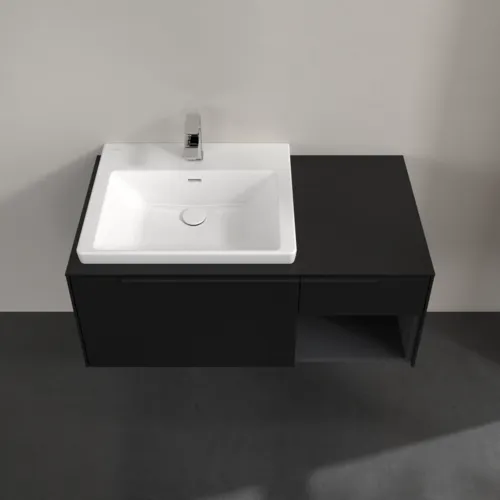 VILLEROY BOCH Subway 3.0 Vanity unit, s osvětlením, 2 výsuvy, 1001 x 423 x 516 mm, Volcano Black / Volcano Black #C572L1VL, obrázek 4