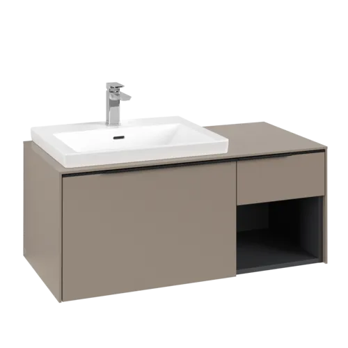 VILLEROY BOCH Subway 3.0 Vanity unit, s osvětlením, 2 výsuvy, 1001 x 423 x 516 mm, taupe / taupe #C572L1VM