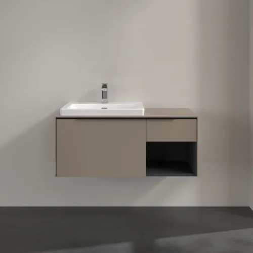 VILLEROY BOCH Subway 3.0 Vanity unit, s osvětlením, 2 výsuvy, 1001 x 423 x 516 mm, taupe / taupe #C572L1VM, obrázek 3