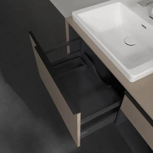 VILLEROY BOCH Subway 3.0 Vanity unit, s osvětlením, 2 výsuvy, 1001 x 423 x 516 mm, taupe / taupe #C572L1VM, obrázek 7