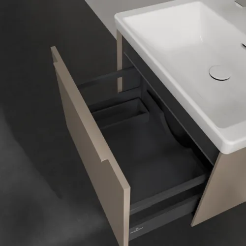 VILLEROY BOCH Subway 3.0 Vanity unit, s osvětlením, 1 zásuvka, 622 x 429 x 478 mm, taupe #C575L2VM, obrázek 8