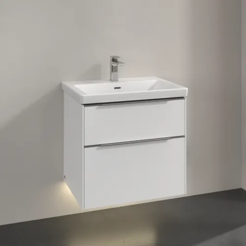 VILLEROY BOCH Subway 3.0 Vanity unit, s osvětlením, 2 výsuvy, 622 x 576 x 478 mm, čistě bílá #C576L0VF, obrázek 2