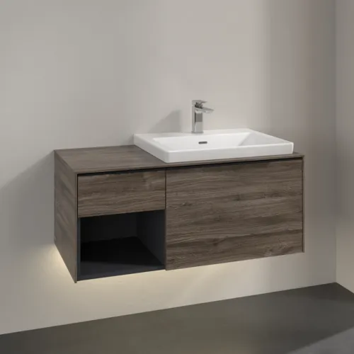 VILLEROY BOCH Subway 3.0 Vanity unit, s osvětlením, 2 výsuvy, 1001 x 423 x 516 mm, Stone Oak / Stone Oak #C571L1RK, obrázek 2