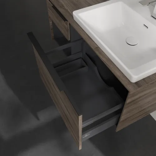 VILLEROY BOCH Subway 3.0 Vanity unit, s osvětlením, 2 výsuvy, 1001 x 423 x 516 mm, Stone Oak / Stone Oak #C571L1RK, obrázek 7