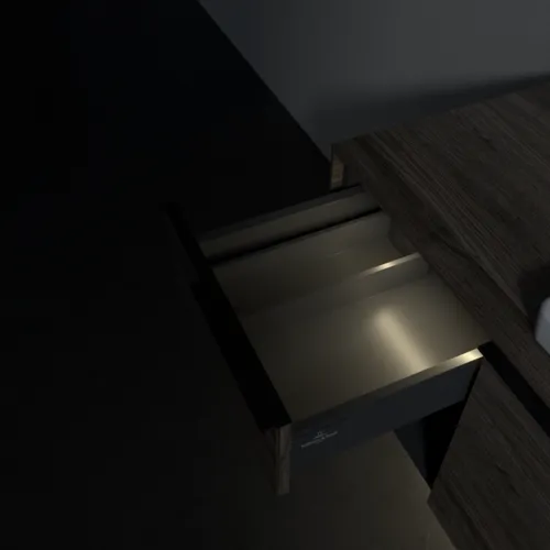 VILLEROY BOCH Subway 3.0 Vanity unit, s osvětlením, 2 výsuvy, 1001 x 423 x 516 mm, Stone Oak / Stone Oak #C571L1RK, obrázek 9
