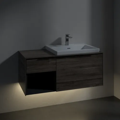 VILLEROY BOCH Subway 3.0 Vanity unit, s osvětlením, 2 výsuvy, 1001 x 423 x 516 mm, Stone Oak / Stone Oak #C571L1RK, obrázek 5