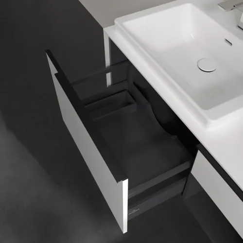 VILLEROY BOCH Subway 3.0 Vanity unit, s osvětlením, 2 výsuvy, 1001 x 423 x 516 mm, Brilliant White / Brilliant White #C572L1VE, obrázek 7
