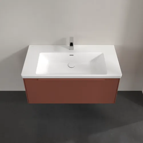 VILLEROY BOCH Subway 3.0 Vanity unit, s osvětlením, 1 zásuvka, 973 x 429 x 478 mm, vínově červená #C569L2AH, obrázek 4