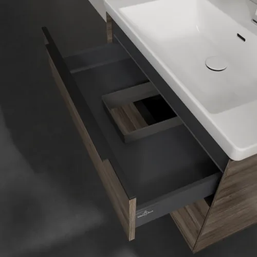 VILLEROY BOCH Subway 3.0 Vanity unit, s osvětlením, 2 výsuvy, 772 x 576 x 478 mm, Stone Oak #C574L1RK, obrázek 8