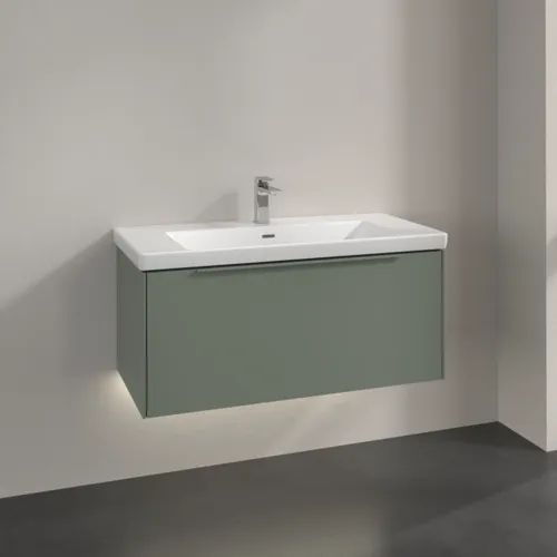 VILLEROY BOCH Subway 3.0 Vanity unit, s osvětlením, 1 zásuvka, 973 x 429 x 478 mm, Soft Green #C569L2AF, obrázek 2