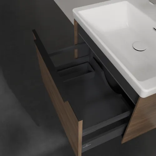 VILLEROY BOCH Subway 3.0 Vanity unit, s osvětlením, 1 zásuvka, 622 x 429 x 478 mm, Arizona Oak #C575L1VH, obrázek 8