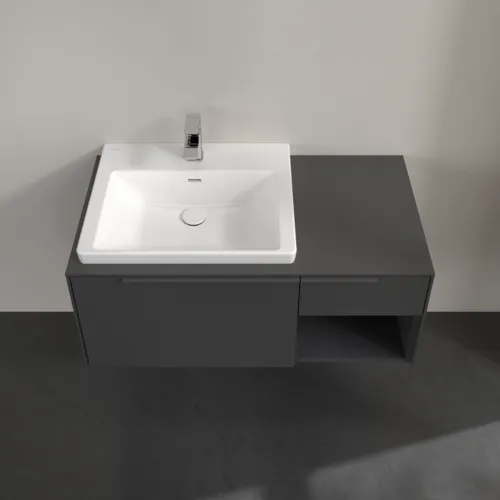 VILLEROY BOCH Subway 3.0 Vanity unit, s osvětlením, 2 výsuvy, 1001 x 423 x 516 mm, grafitová / grafitová #C572L2VR, obrázek 4