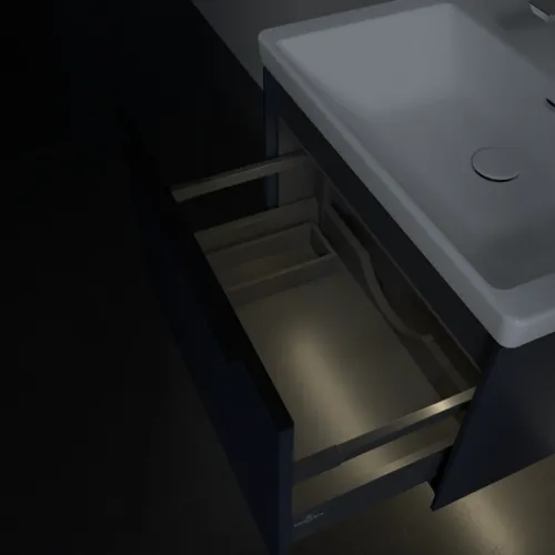 VILLEROY BOCH Subway 3.0 Vanity unit, s osvětlením, 1 zásuvka, 622 x 429 x 478 mm, Marine Blue #C575L1VQ, obrázek 9