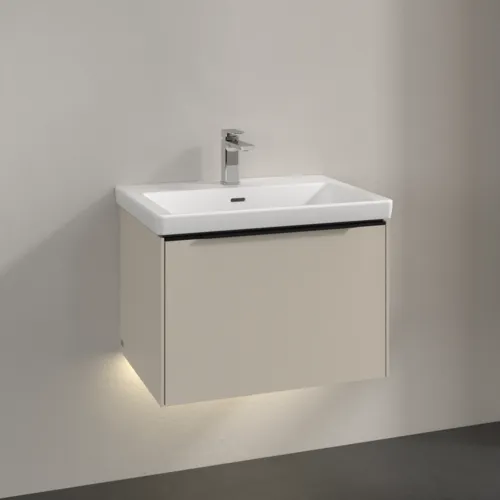 VILLEROY BOCH Subway 3.0 Vanity unit, s osvětlením, 1 zásuvka, 622 x 429 x 478 mm, Cashmere Grey #C575L1VN, obrázek 2
