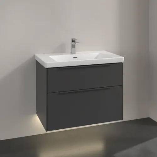 VILLEROY BOCH Subway 3.0 Vanity unit, s osvětlením, 2 výsuvy, 772 x 576 x 478 mm, grafitová barva #C574L2VR, obrázek 2