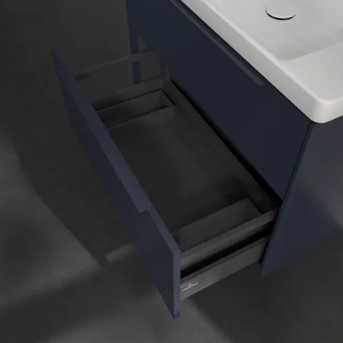 VILLEROY BOCH Subway 3.0 Vanity unit, s osvětlením, 2 výsuvy, 772 x 576 x 478 mm, Marine Blue #C574L2VQ, obrázek 7