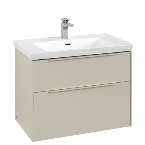 VILLEROY BOCH Subway 3.0 Vanity unit, s osvětlením, 2 výsuvy, 772 x 576 x 478 mm, Cashmere Grey #C574L2VN