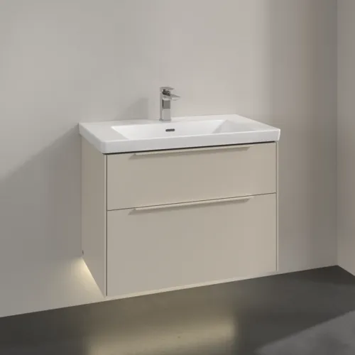 VILLEROY BOCH Subway 3.0 Vanity unit, s osvětlením, 2 výsuvy, 772 x 576 x 478 mm, Cashmere Grey #C574L2VN, obrázek 2