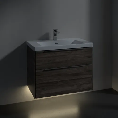 VILLEROY BOCH Subway 3.0 Vanity unit, s osvětlením, 2 výsuvy, 772 x 576 x 478 mm, Stone Oak #C574L0RK, obrázek 5
