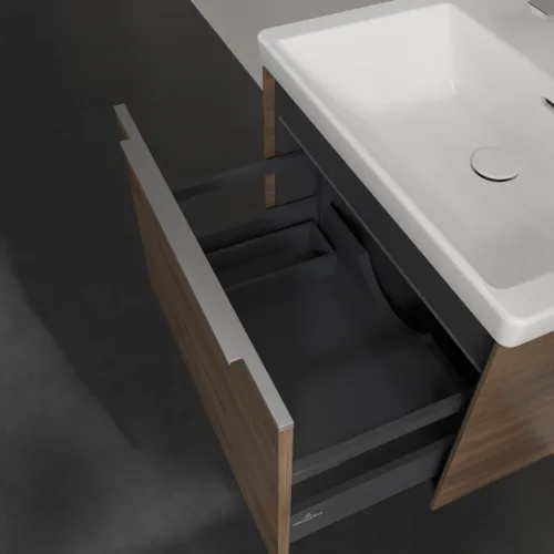 VILLEROY BOCH Subway 3.0 Vanity unit, s osvětlením, 1 zásuvka, 622 x 429 x 478 mm, Arizona Oak #C575L0VH, obrázek 8