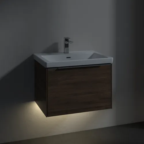 VILLEROY BOCH Subway 3.0 Vanity unit, s osvětlením, 1 zásuvka, 622 x 429 x 478 mm, Arizona Oak #C575L0VH, obrázek 5