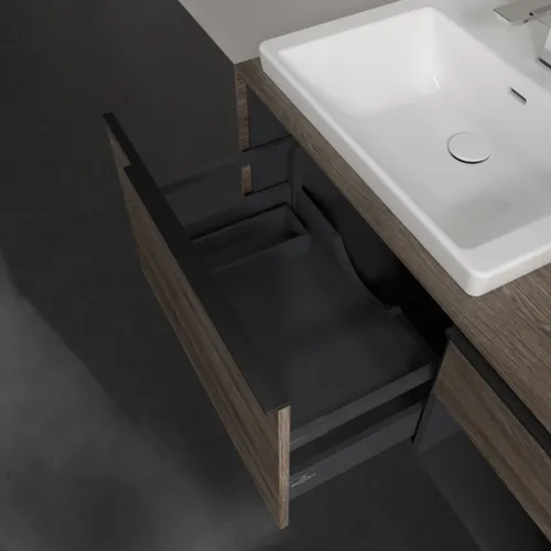 VILLEROY BOCH Subway 3.0 Vanity unit, s osvětlením, 2 výsuvy, 1001 x 423 x 516 mm, Stone Oak / Stone Oak #C572L1RK, obrázek 7