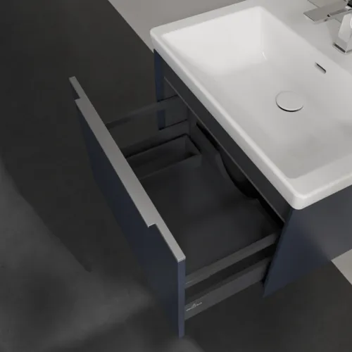 VILLEROY BOCH Subway 3.0 Vanity unit, s osvětlením, 1 zásuvka, 622 x 429 x 478 mm, Marine Blue #C575L0VQ, obrázek 7